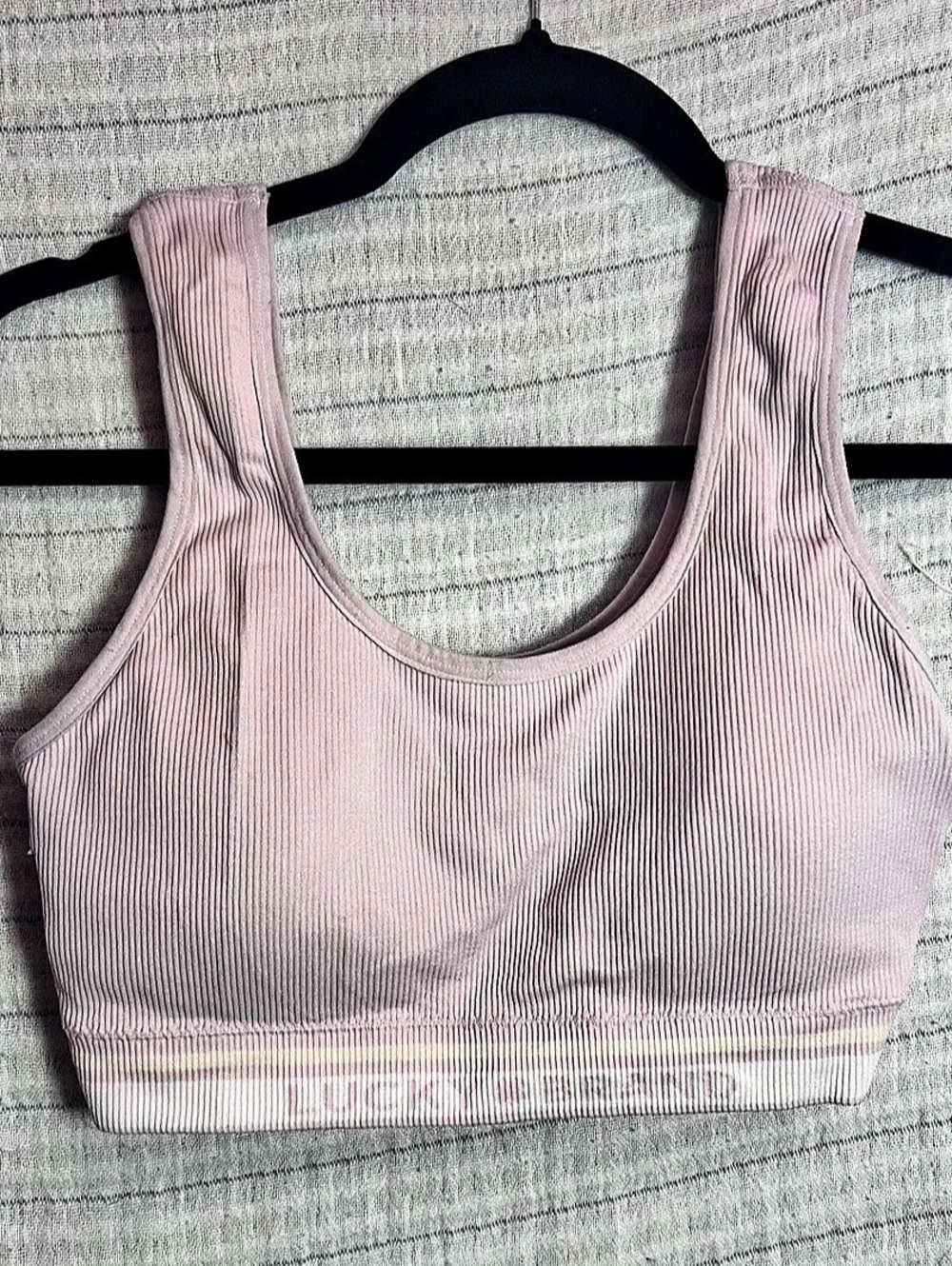 Lucky Brand Ribbed Seamless Sports Bra Bralette Pink 1X